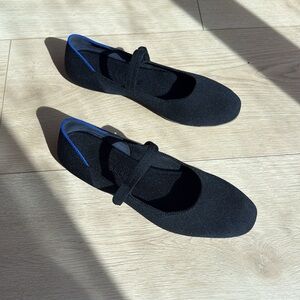 Rothy's Black Flats with Blue Trim
